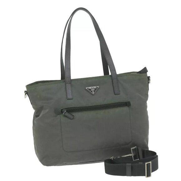 PRADA Tote Bag Nylon 2way Gray Auth bs10723 - Picture 1 of 16